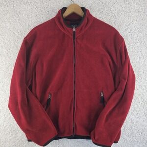 Vintage 90s Gap Fleece Red Full Zip Jacket Mens XL Y2K Soft Heavy Pockets